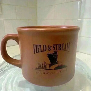 Field & Stream Mug Cup Brown Large Stoneware Soup Coffee Outdoor Adventu…